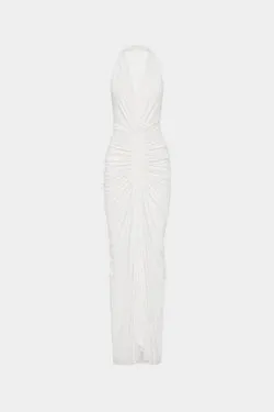 THE VENUS GATHERED CUPRO DRESS