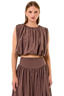 NADIRA TOP - CHOCOLATE