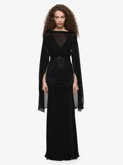 ADARA DRAPE MAXI DRESS - BLACK