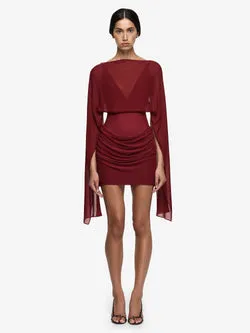 ADARA DRAPE MINI DRESS - ROSETTE