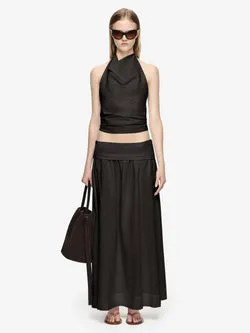 ARI MAXI SKIRT  - SLATE