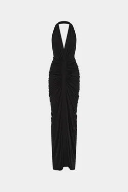 THE VENUS GATHERED CUPRO DRESS