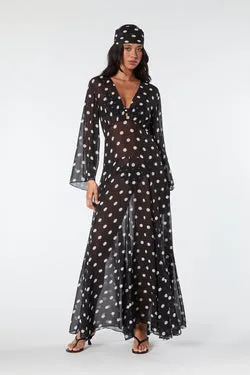 MARELLA DRESS - BLACK IVORY POLKA DOT
