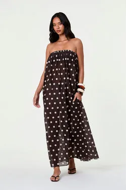 LINDY DRESS - ESPRESSO IVORY POLKA DOT