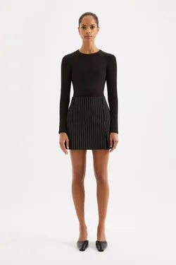 MAEVE PINSTRIPE MINI SKIRT