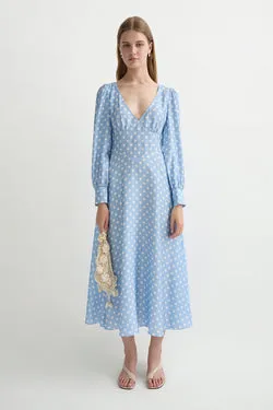 TILLIE DRESS - BLUE POLKA DOT