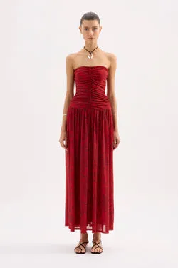 SAFFRON STRAPLESS MAXI DRESS