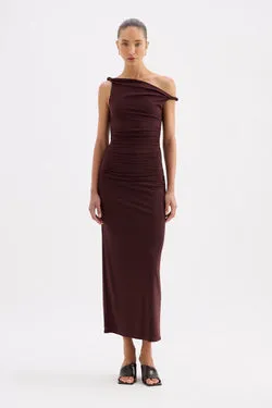 SIVA MESH OFF SHOULDER DRESS