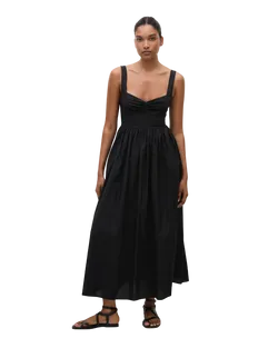 Size L |  Matteau Black Bralette Midi Dress
