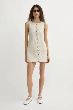 EMMA BUTTON DOWN DRESS - NATURAL