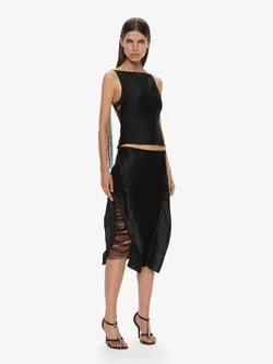 Lattice Lace Silk Skirt