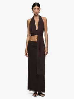 EVA MAXI SKIRT - DARK CHOCOLATE