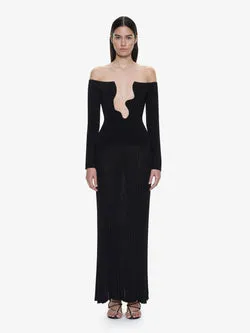 Salacia Pleated Off Shoulder Dress