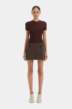 Sandrine Button Mini Skirt