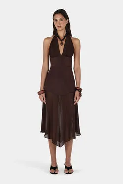 Saffron Midi Dress Chocolate