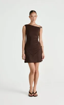 Lundy Mini Dress (Chocolate)