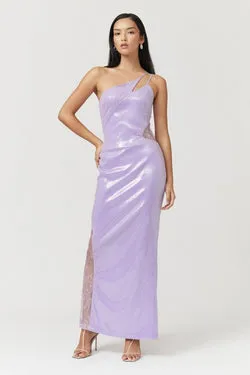 Tari Sequin One Shoulder Maxi Dress