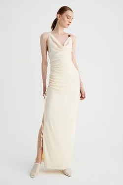 Jacqui Cowl Maxi Dress - Cream