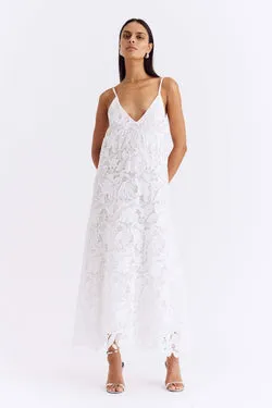 Eve A-line lace Maxi Dress - White