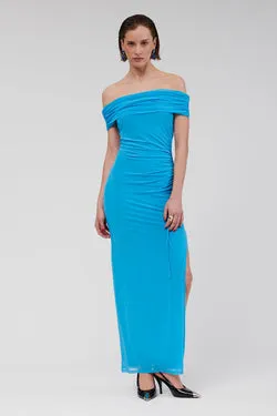Christy Off Shoulder Maxi Dress - Blue