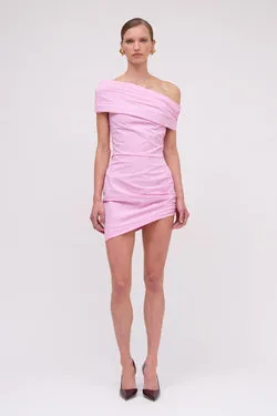 Montie Off Shoulder Mini Dress - Pink