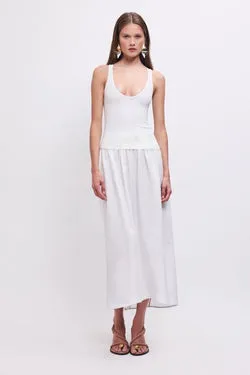 Naples Drop Waist Midi Dress - White