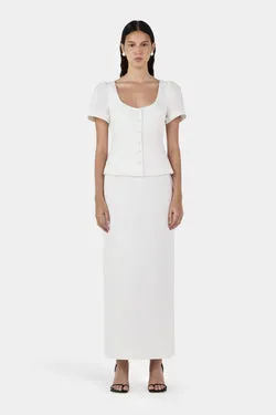 Marielle Linen Skirt Ivory
