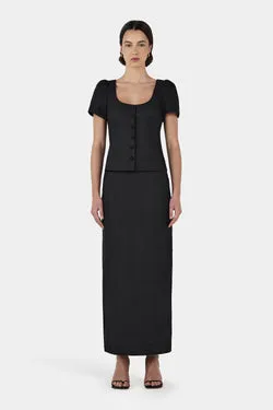 Marielle Linen Skirt Black