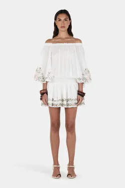 Seraphine Mini Dress Ditsy Cross Stitch