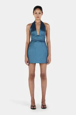 Sophie Mini Dress Steel Blue