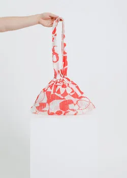 Rose Nolan Pleat Tote / White-Red