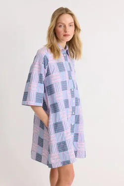 Umi Shirt Dress- Stripe Patchwork
