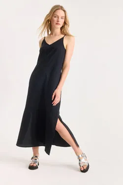 Clara Slip Dress - Black Bubble Cotton