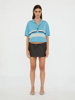 Crushed Belted Mini Skirt