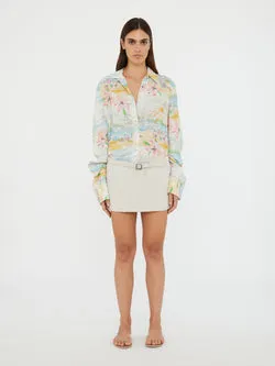 Crushed Belted Mini Skirt