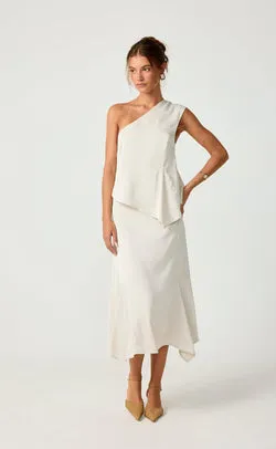 Stolen Glances Midi Skirt (Oat)