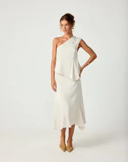 Stolen Glances Midi Skirt (Oat)