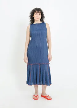 ADELINE PLEAT DRESS / TEAL-RED