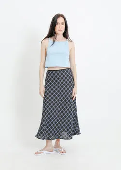 BENNIE SKIRT / BLACK-TEAL