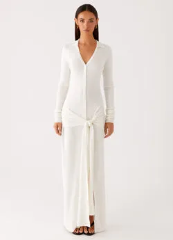 Sabetha Knit Maxi Dress - White