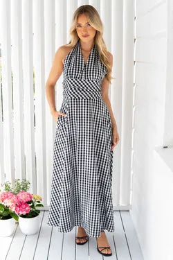 Sacha Black Halter Maxi - FINAL SALE