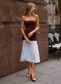 Schell Midi Dress - Chocolate Dot