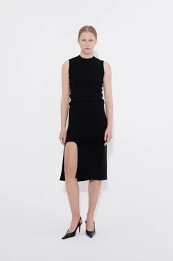 Cut Out Skirt - Black