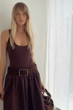 Naples Dropped Waist Maxi Dress - Chocolate