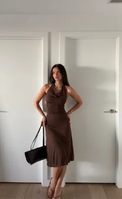 Sela Midi Dress (Chocolate)