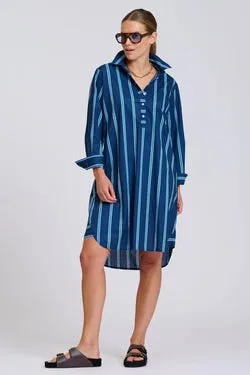 Shirty Navy Green Stripe Dress