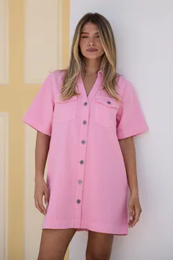 Arlo Shirt Dress - Pink