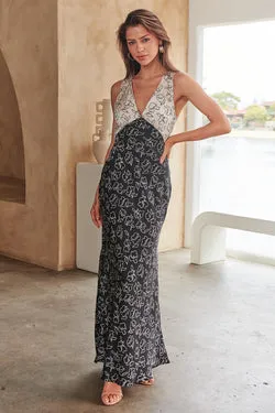 Sienna Maxi Dress - Black/White - FINAL SALE