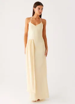 Signal Halter Maxi Dress - Sunny Yellow