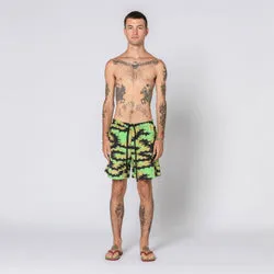 SILENT MORNING LIME NIGHT SWIM SHORTS